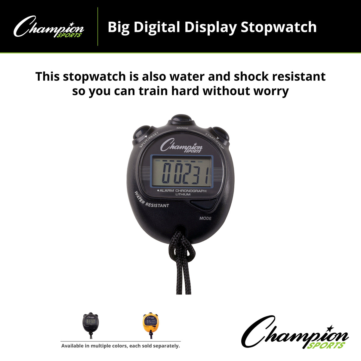 Champion Sports Big Digital Display Stopwatch