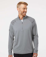 Men's Ultimate365 Lightweight Shoulder Stripe Quarter-Zip Pullover - Grey Three