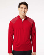 Men's Ultimate365 Lightweight Shoulder Stripe Quarter-Zip Pullover - Team Power Red