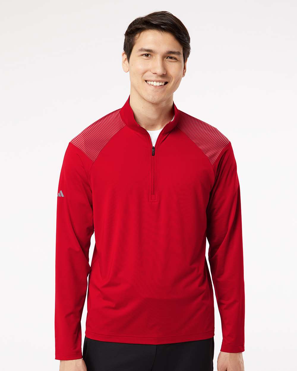 Men's Ultimate365 Lightweight Shoulder Stripe Quarter-Zip Pullover - Team Power Red