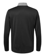 Men's Ultimate365 Heather Block Print Quarter-Zip Pullover - Black Melange/ Black/ Grey Three