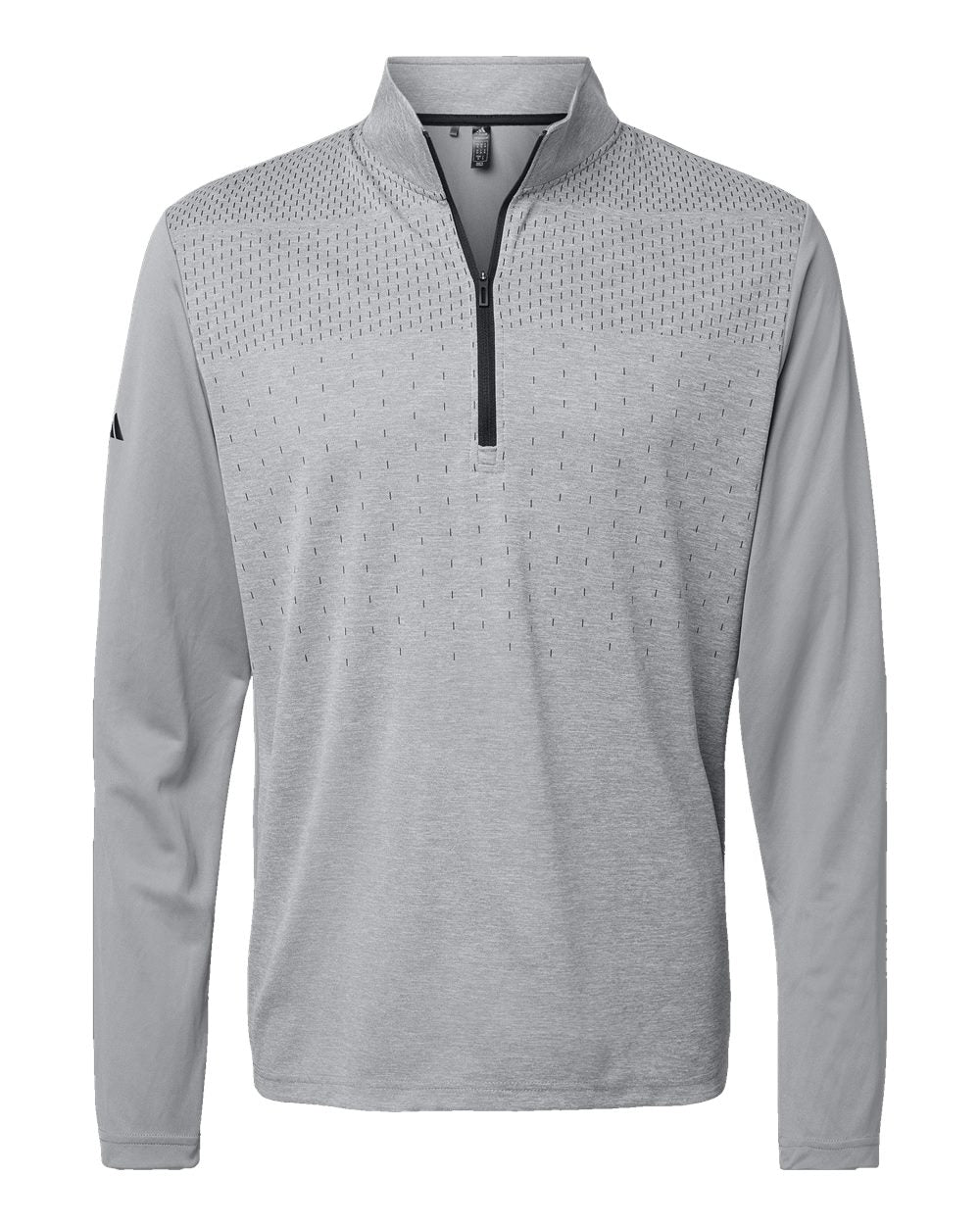 Men's Ultimate365 Heather Block Print Quarter-Zip Pullover - Grey Three Melange/ Grey Three/ Black