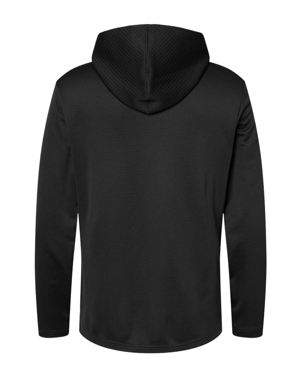 Men's Textured Mixed Media Midweight Hooded Sweatshirt - Black