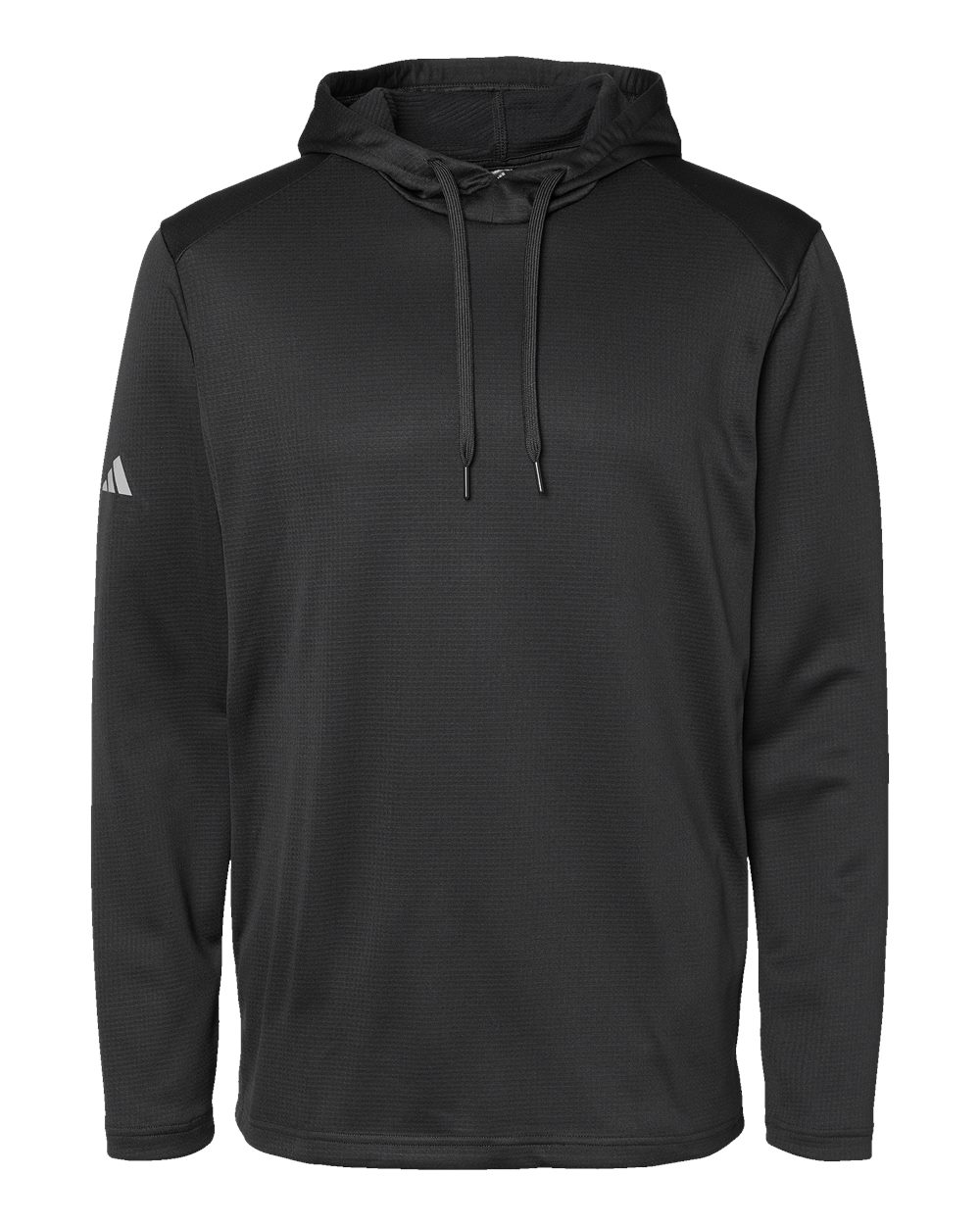 Men's Textured Mixed Media Midweight Hooded Sweatshirt - Black