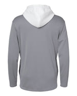 Men's Textured Mixed Media Midweight Hooded Sweatshirt - Grey Three
