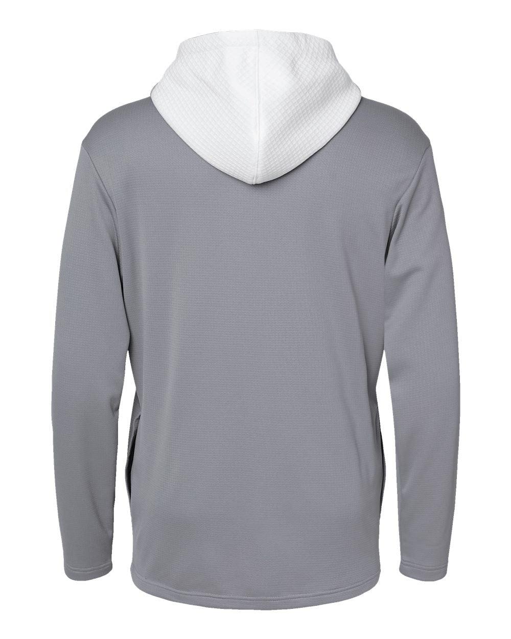 Men's Textured Mixed Media Midweight Hooded Sweatshirt - Grey Three