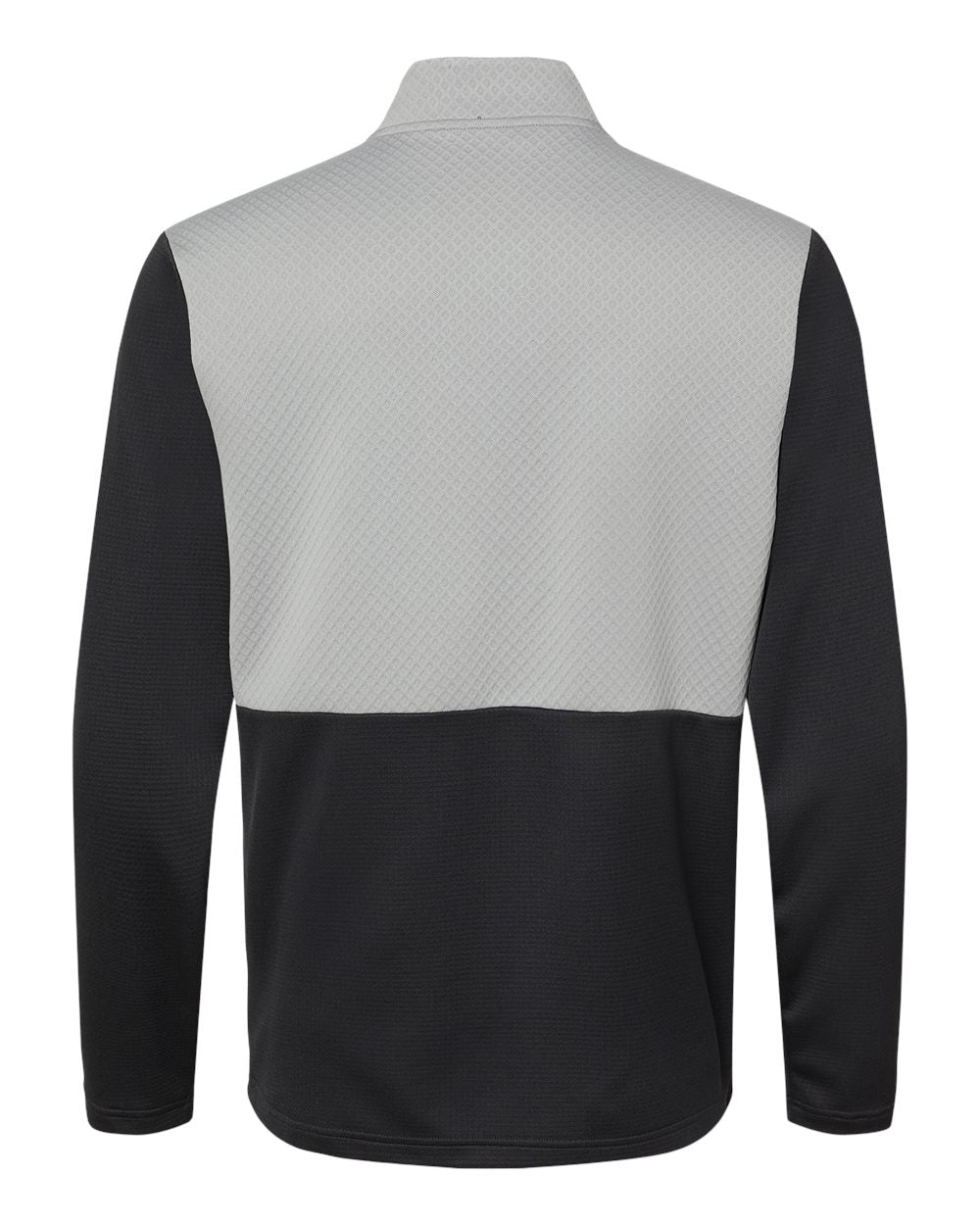 Men's Textured Mixed Media Quarter-Zip Pullover - Black/ Grey Three