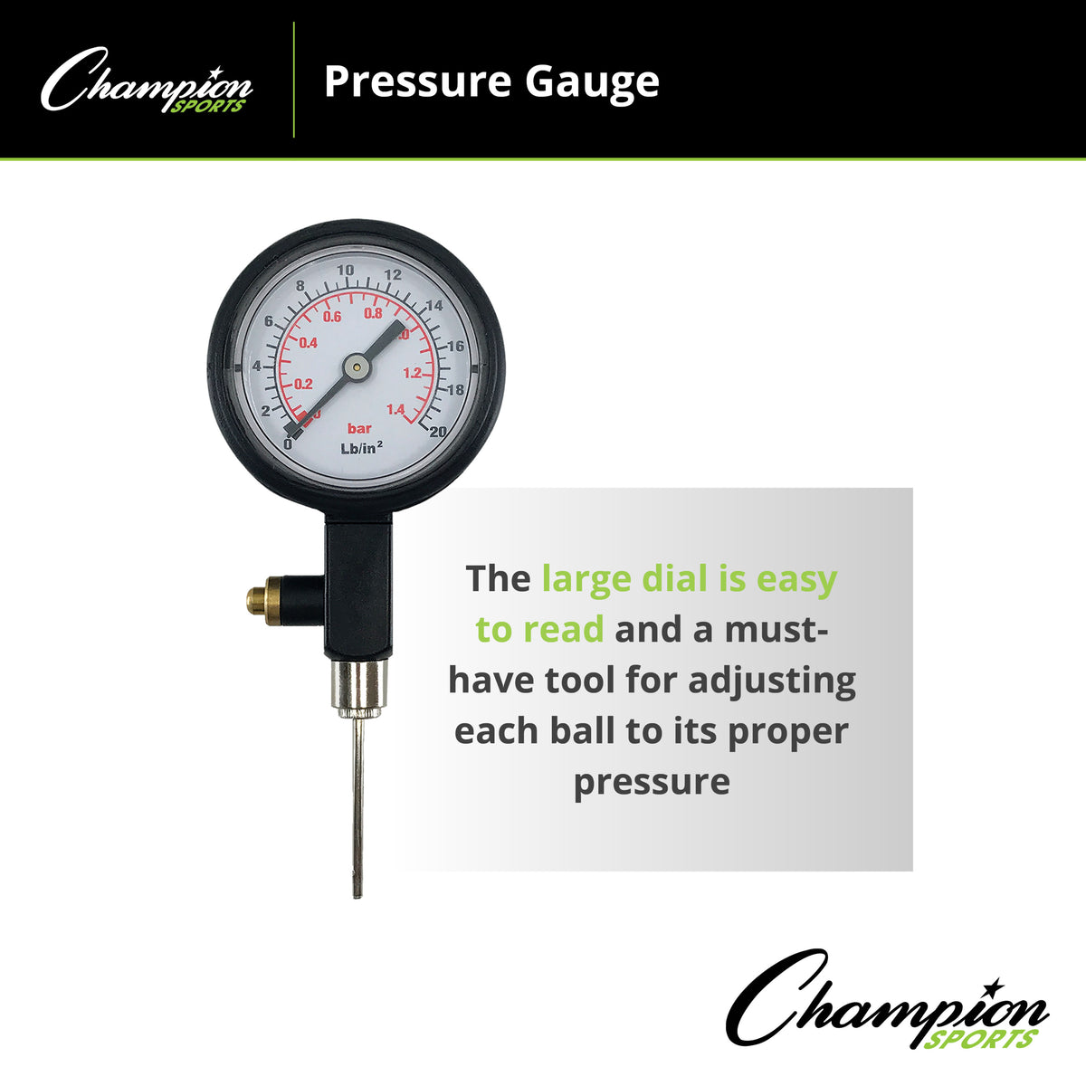 Champion Sports Pressure Gauge