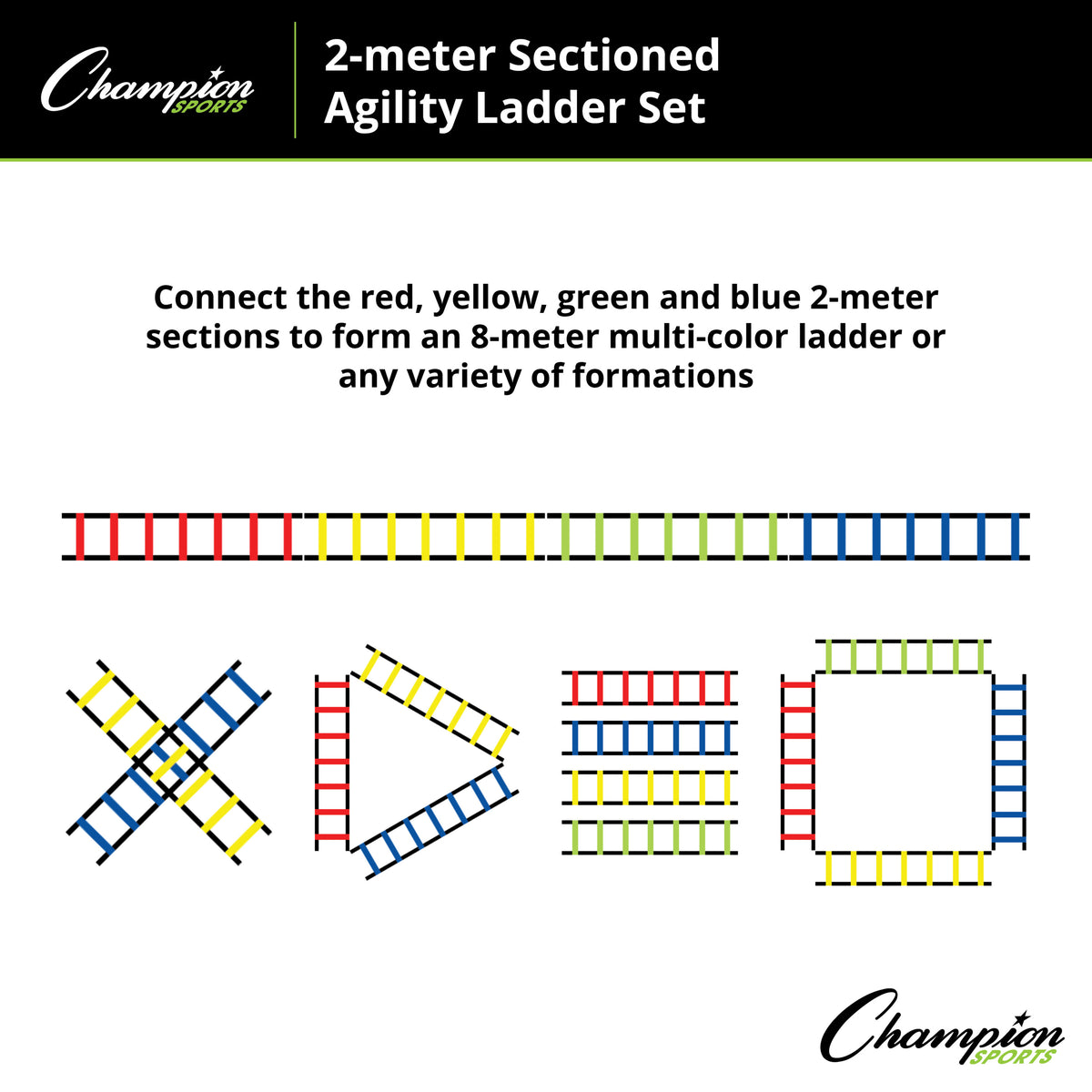 Champion Sports Sectioned Agility Ladder Set