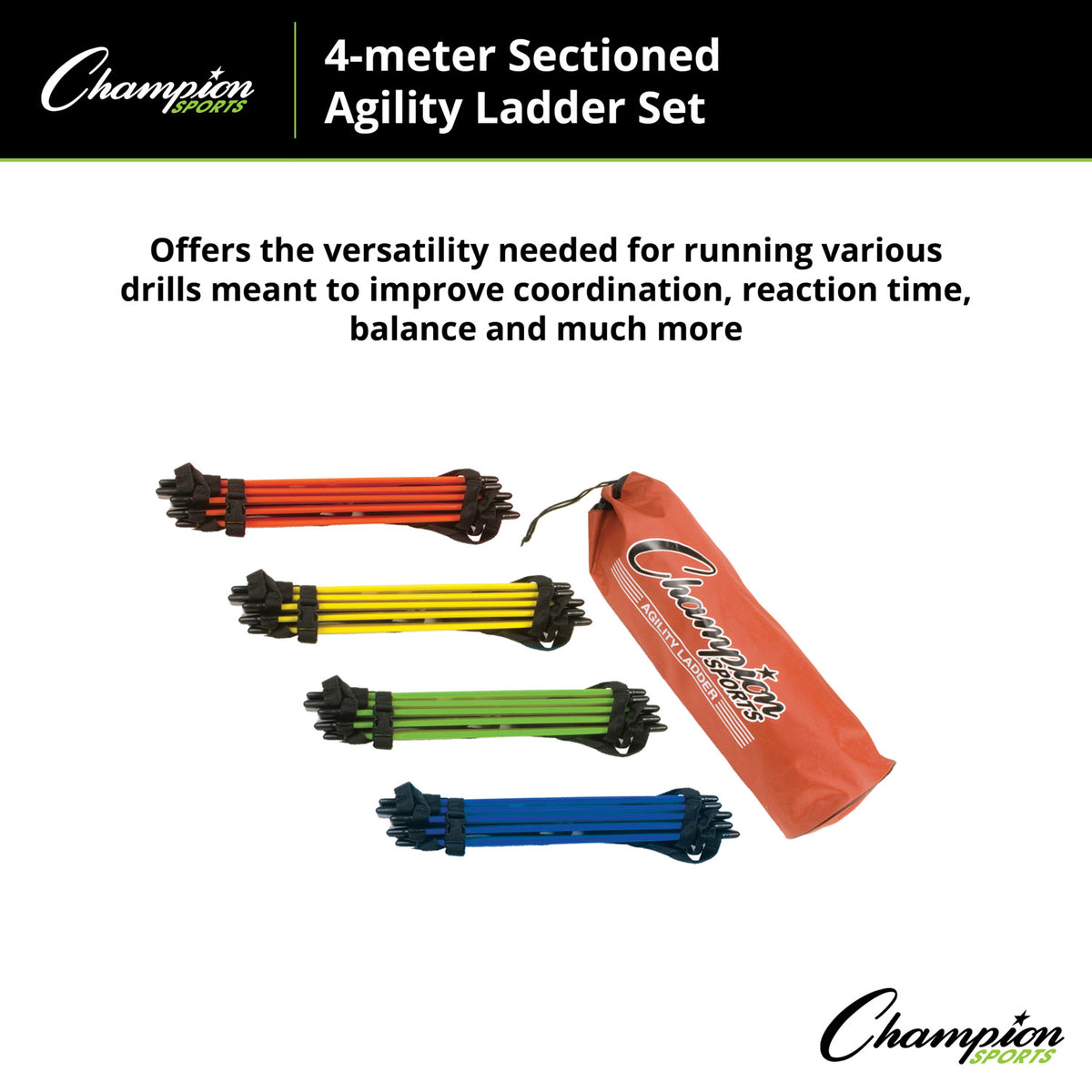 Champion Sports Sectioned Agility Ladder Set