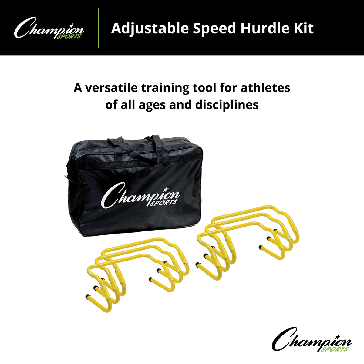 Champion Sports Adjustable Speed Hurdle Kit - Set of 6