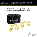 Champion Sports Adjustable Speed Hurdle Kit - Set of 6