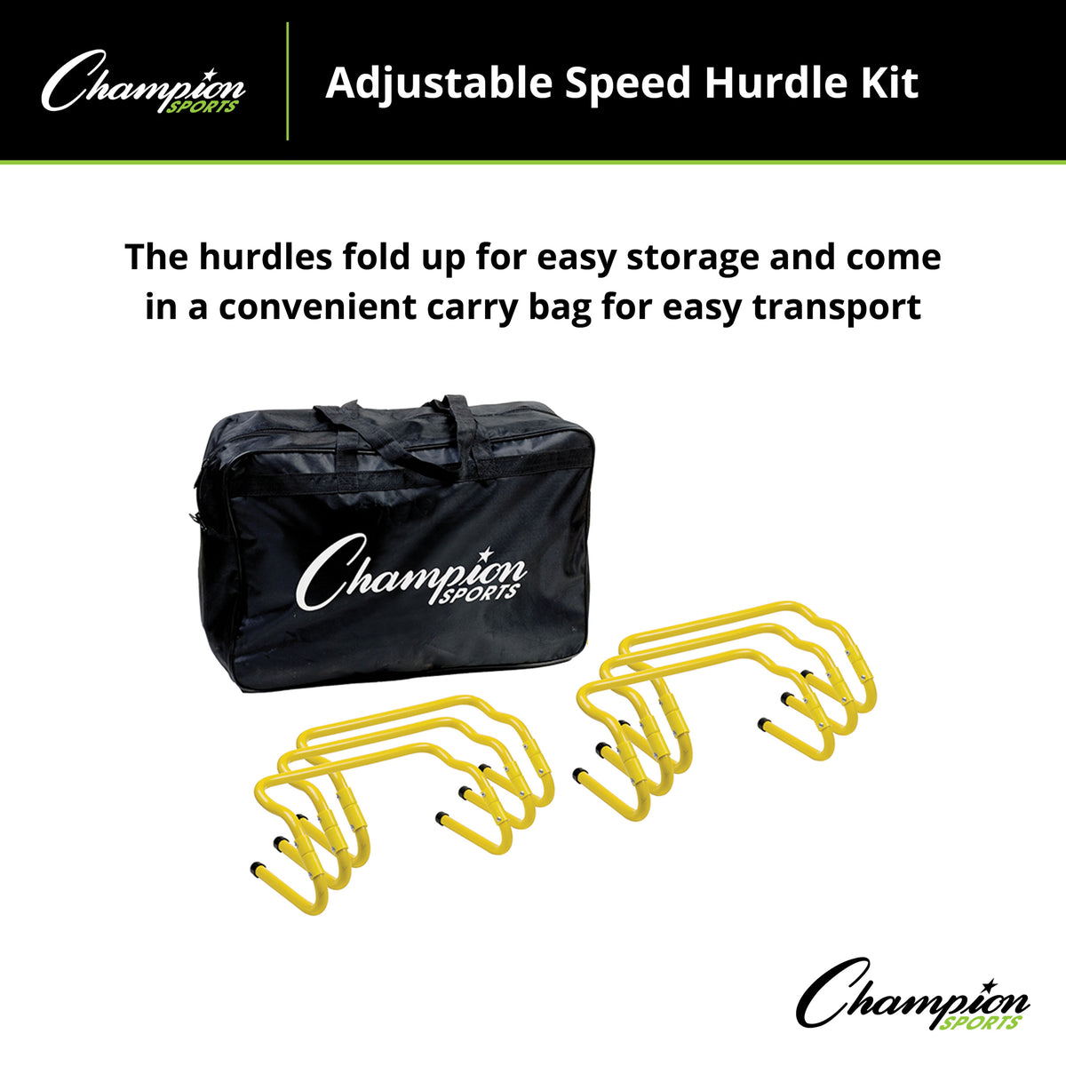 Champion Sports Adjustable Speed Hurdle Kit - Set of 6