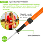 Champion Sports Adjustable Agility Pole Set - Set of 4