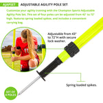 Champion Sports Adjustable Agility Pole Set - Set of 4