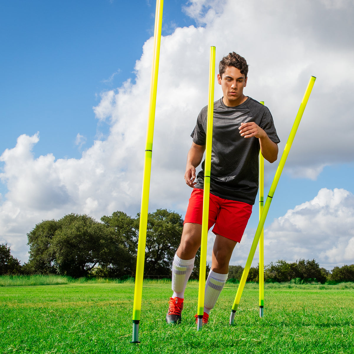 Champion Sports Outdoor Agility Pole Set - Set of 4