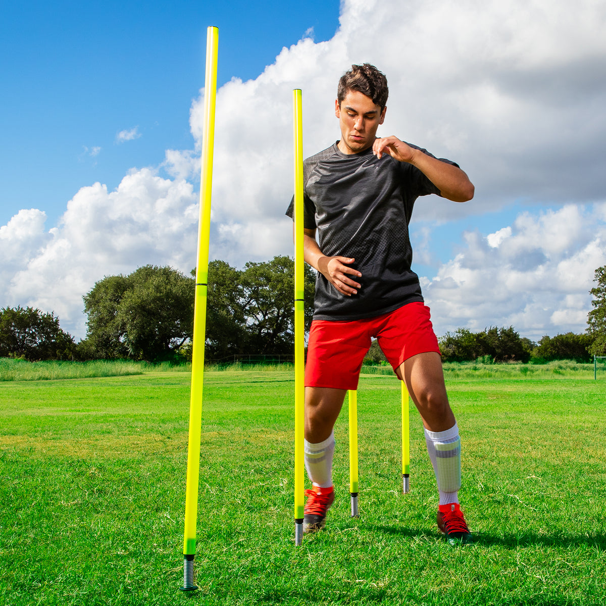 Champion Sports Outdoor Agility Pole Set - Set of 4