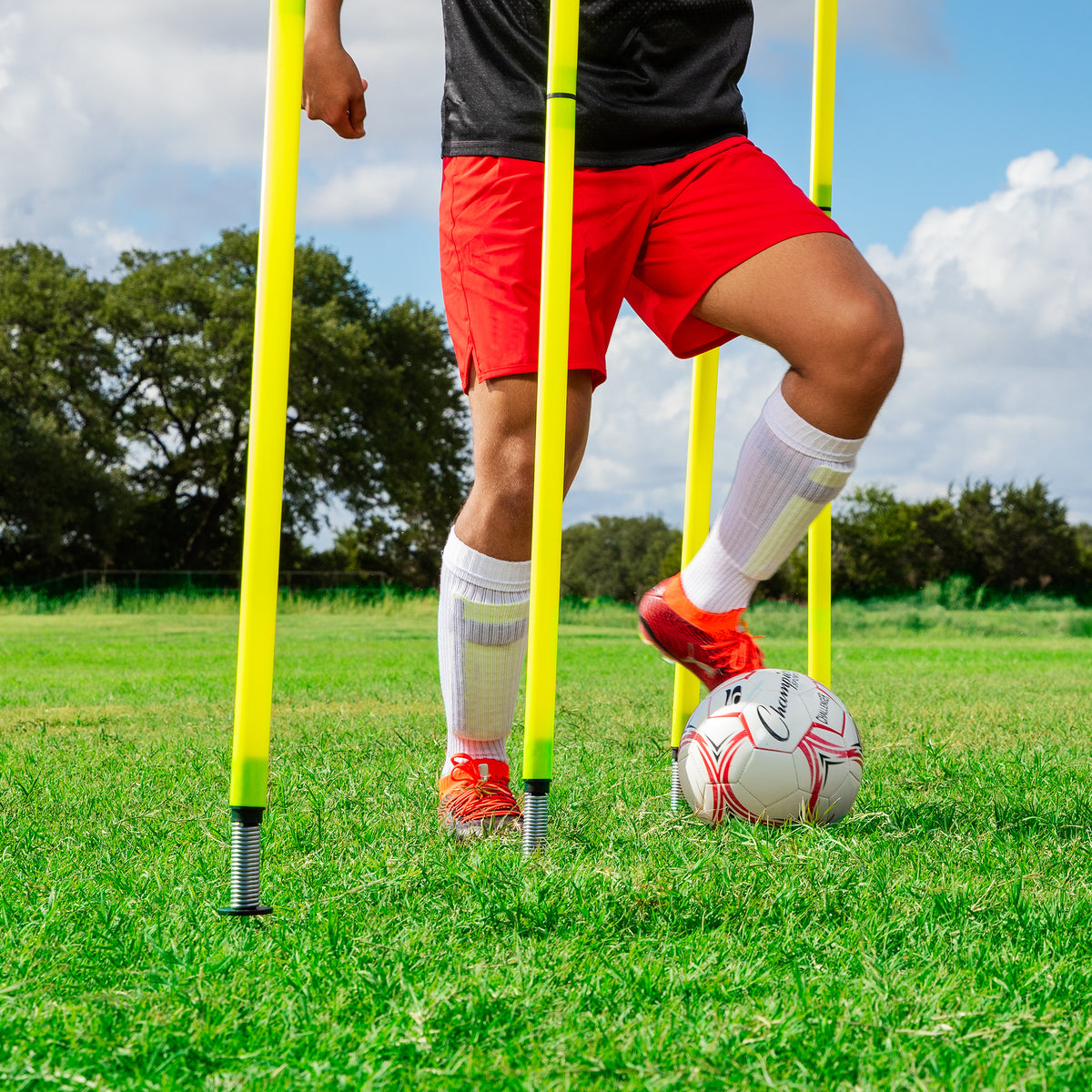 Champion Sports Outdoor Agility Pole Set - Set of 4