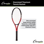 Champion Sports Oversized Titanium Tennis Racket, 27"