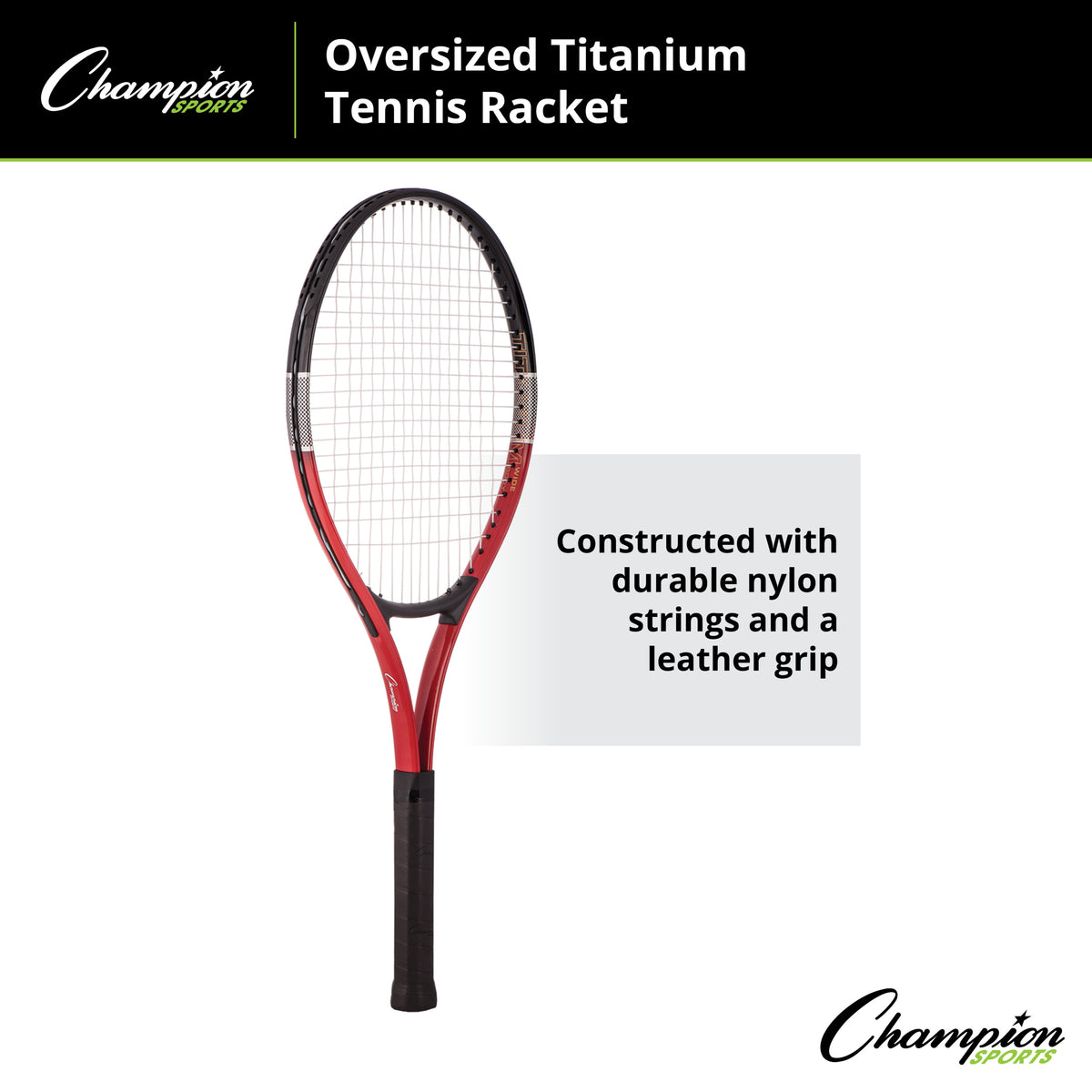 Champion Sports Oversized Titanium Tennis Racket, 27"