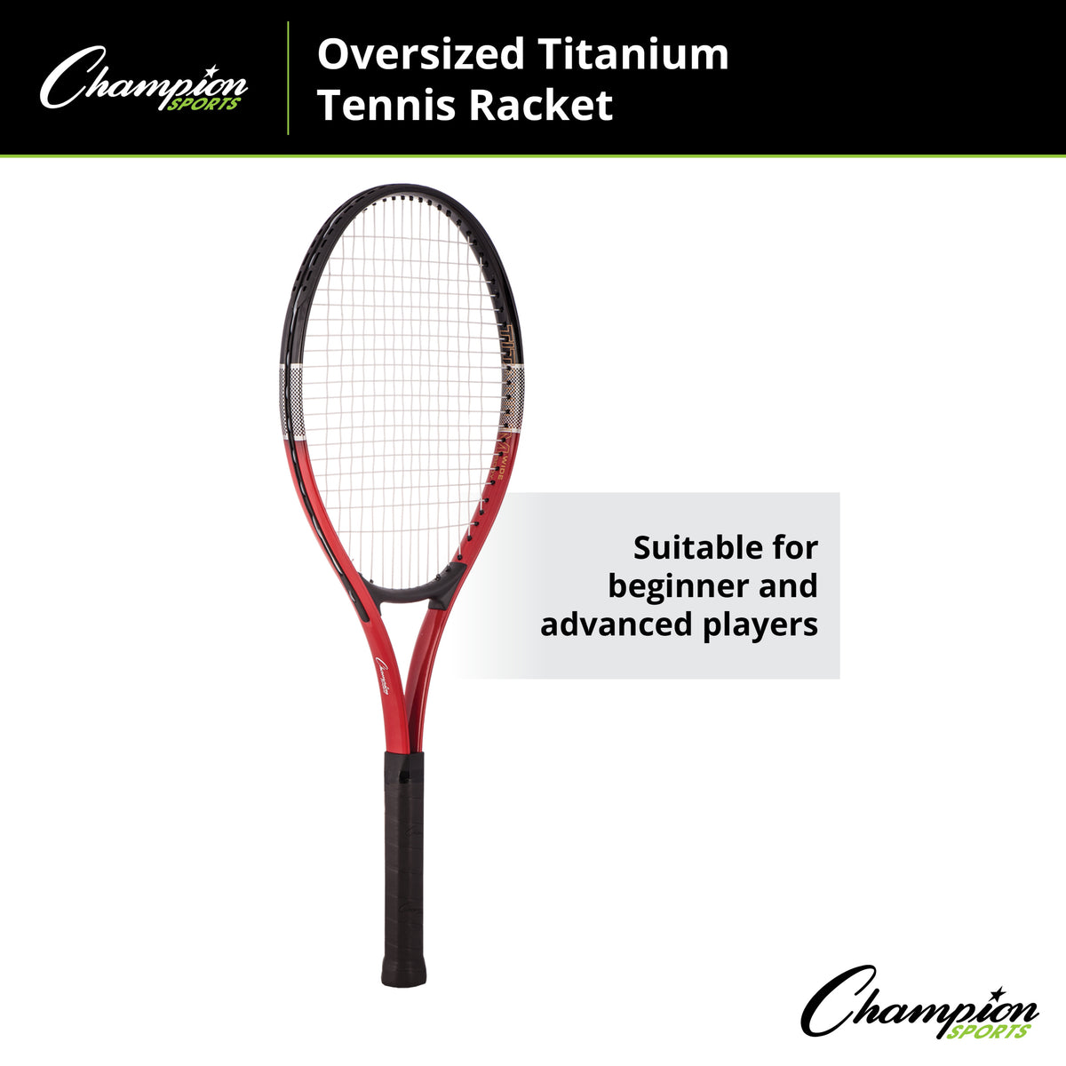 Champion Sports Oversized Titanium Tennis Racket, 27"