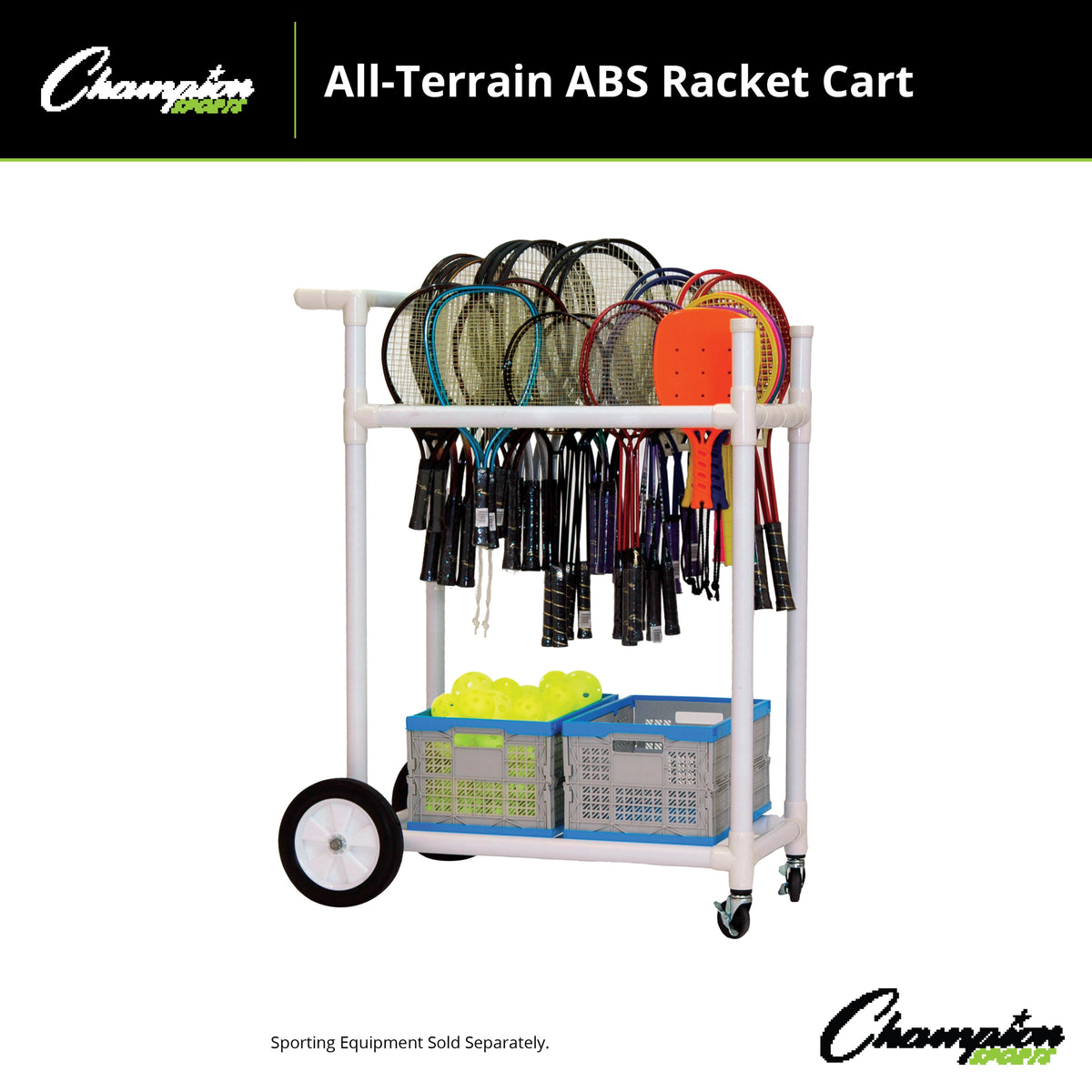 Champion Sports All Terrain ABS Racket Cart