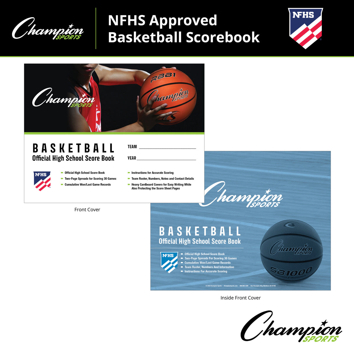 Champion Sports NFHS Approved Basketball Score Book