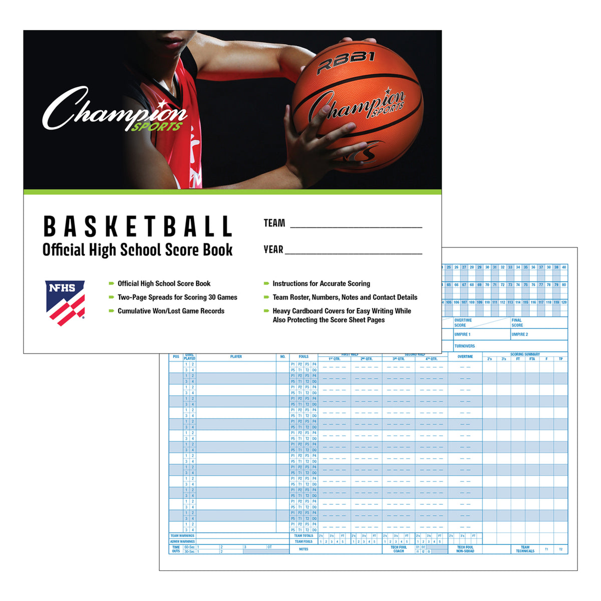 Champion Sports NFHS Approved Basketball Score Book
