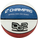 Champro Dura-Grip 230 Rubber Basketball - Scarlet White Royal