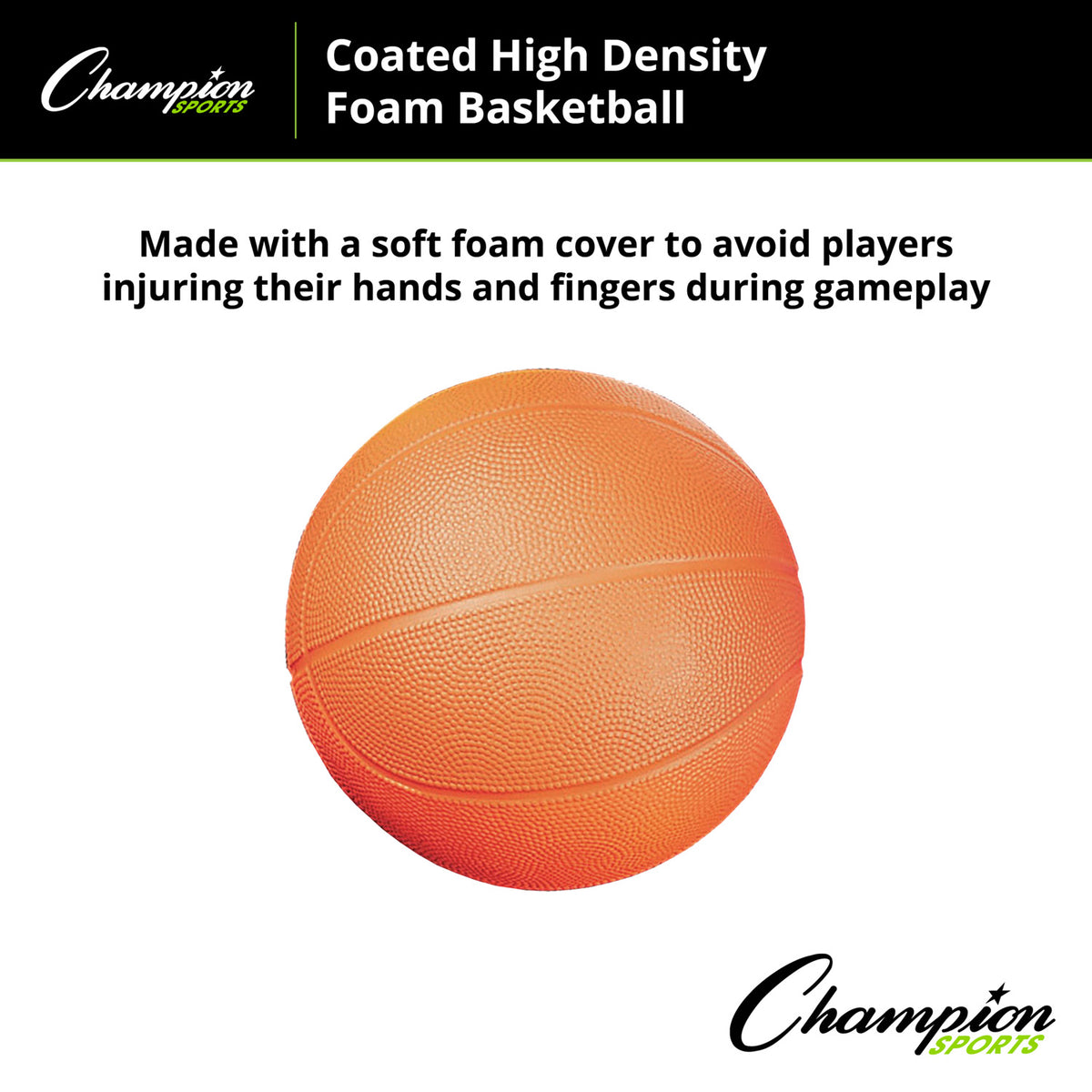 Champion Sports Coated High-Density Foam Basketball, Size 3