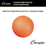 Champion Sports Coated High-Density Foam Basketball, Size 3