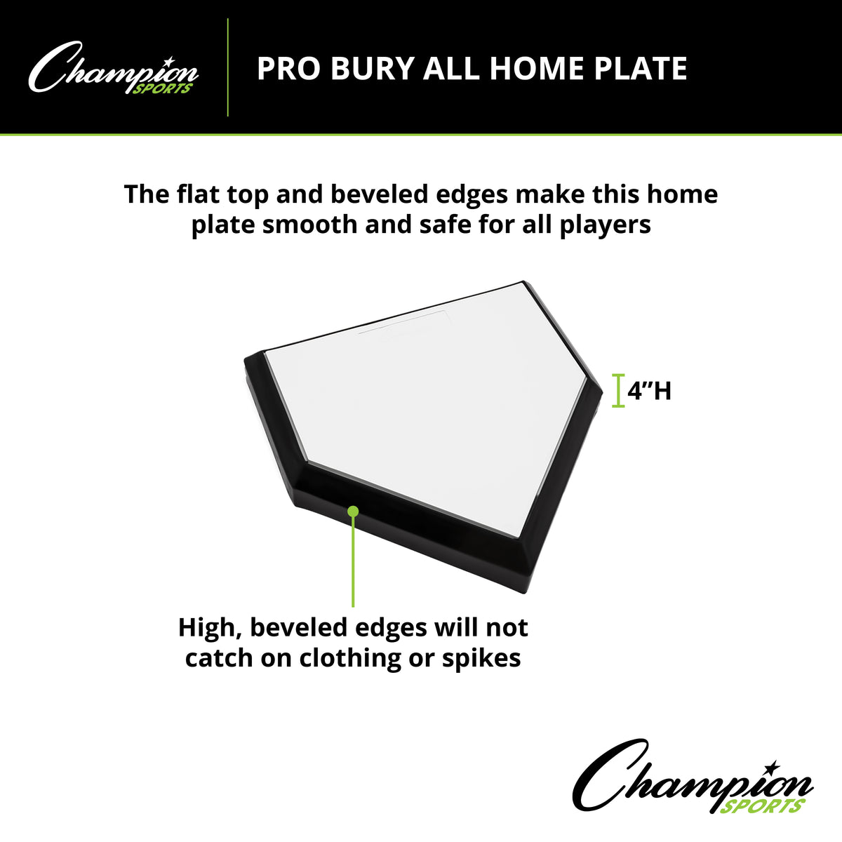 Champion Sports Pro Bury All Home Plate with Pine Bottom