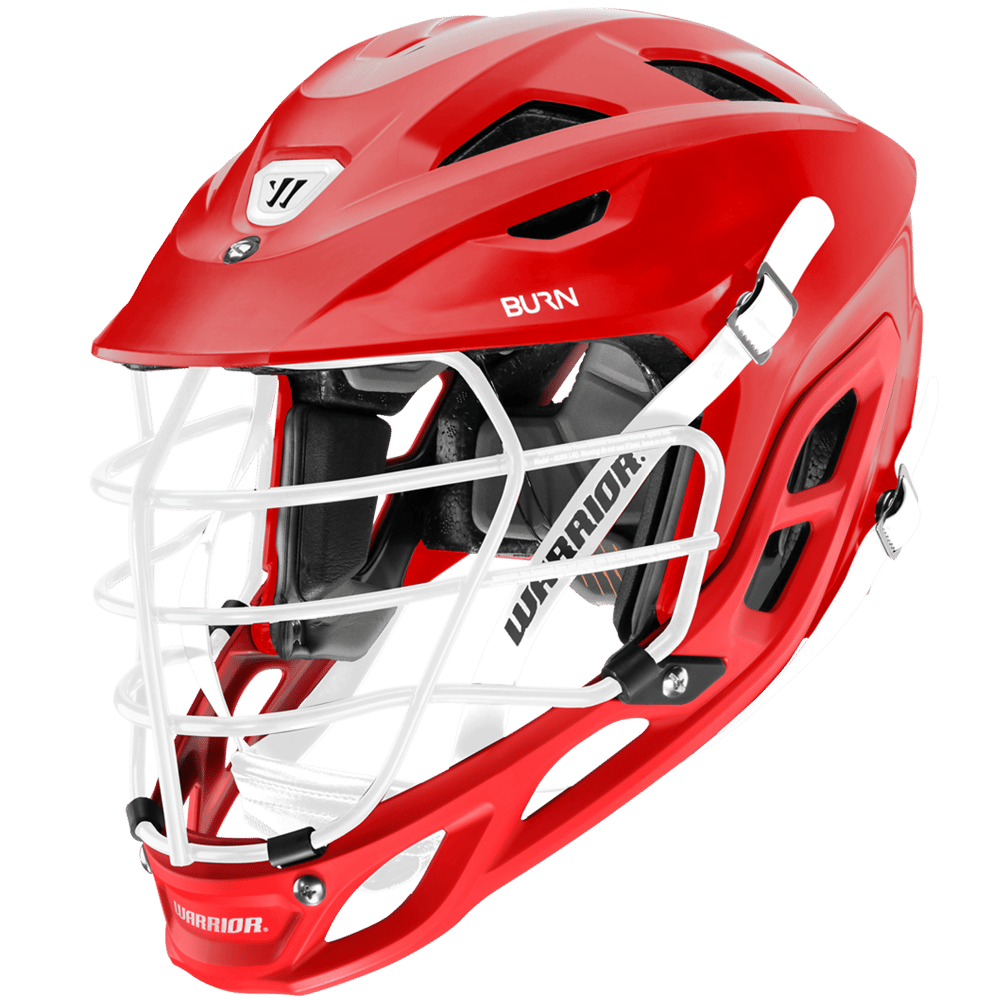 Warrior Burn Helmet w/ White Mask - Red