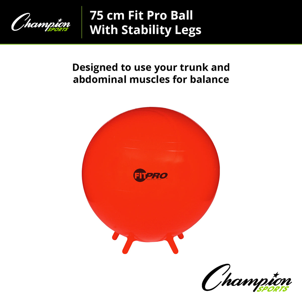 Champion Sports FitPro Ball with Stability Legs