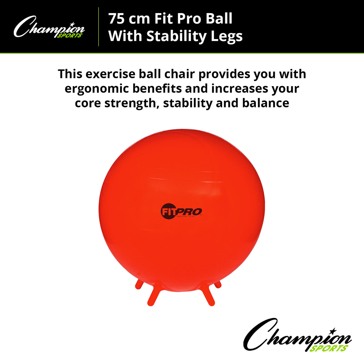 Champion Sports FitPro Ball with Stability Legs