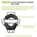 Champion Sports Ultra Lightweight Umpire Face Mask with DryTek