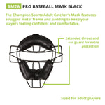 Champion Sports Pro Baseball Mask, Adult