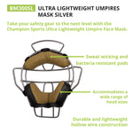 Champion Sports Ultra Lightweight Umpire Face Mask with EverClean