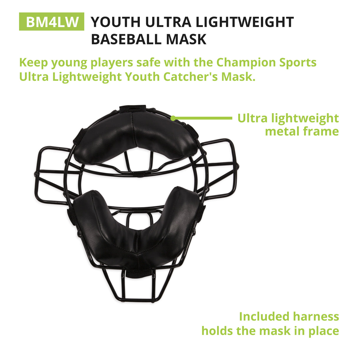 Champion Sports Ultralightweight Catcher's Mask, Youth