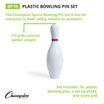Champion Sports Plastic Bowling Pin Set