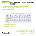 Champion Sports Multicolor Plastic Bowling Pin Set