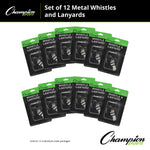 Champion Sports Metal Whistle and Lanyard Set - Dozen