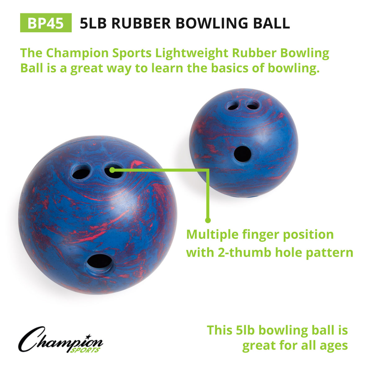 Champion Sports Rubber Bowling Ball