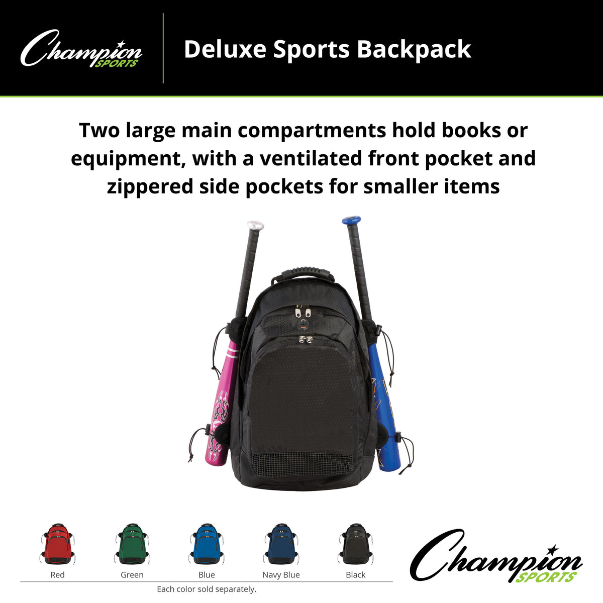 Champion Sports Deluxe Sports Backpack