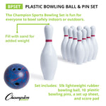 Champion Sports Plastic Bowling Ball and Pin Set