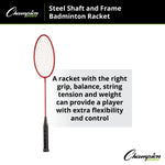 Champion Sports All Steel Shaft and Frame Badminton Racket