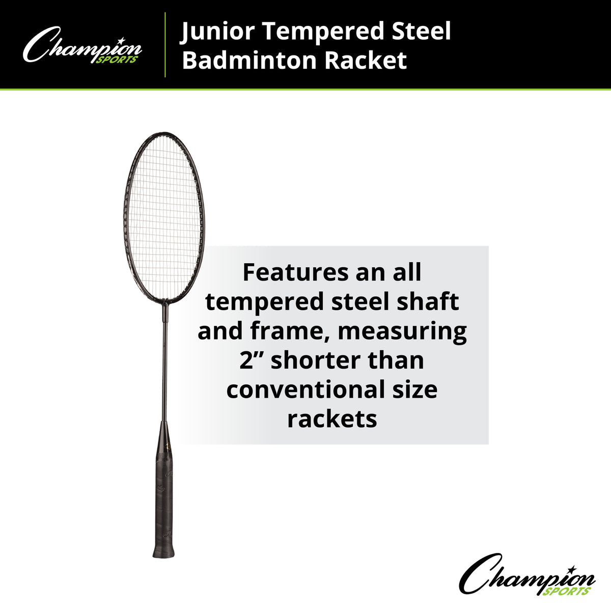 Champion Sports Beginner Tempered Steel Badminton Racket - 24"