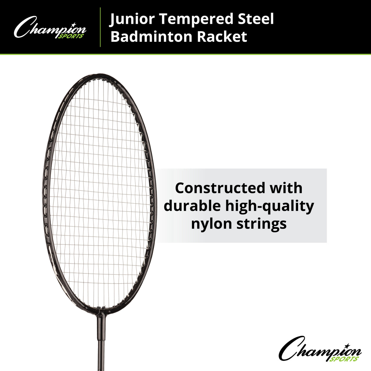 Champion Sports Beginner Tempered Steel Badminton Racket - 24"