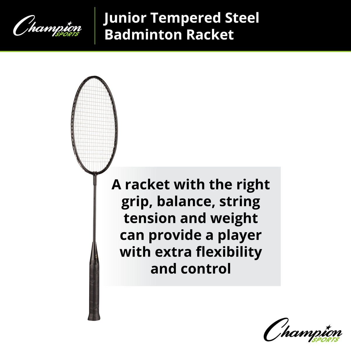Champion Sports Beginner Tempered Steel Badminton Racket - 24"