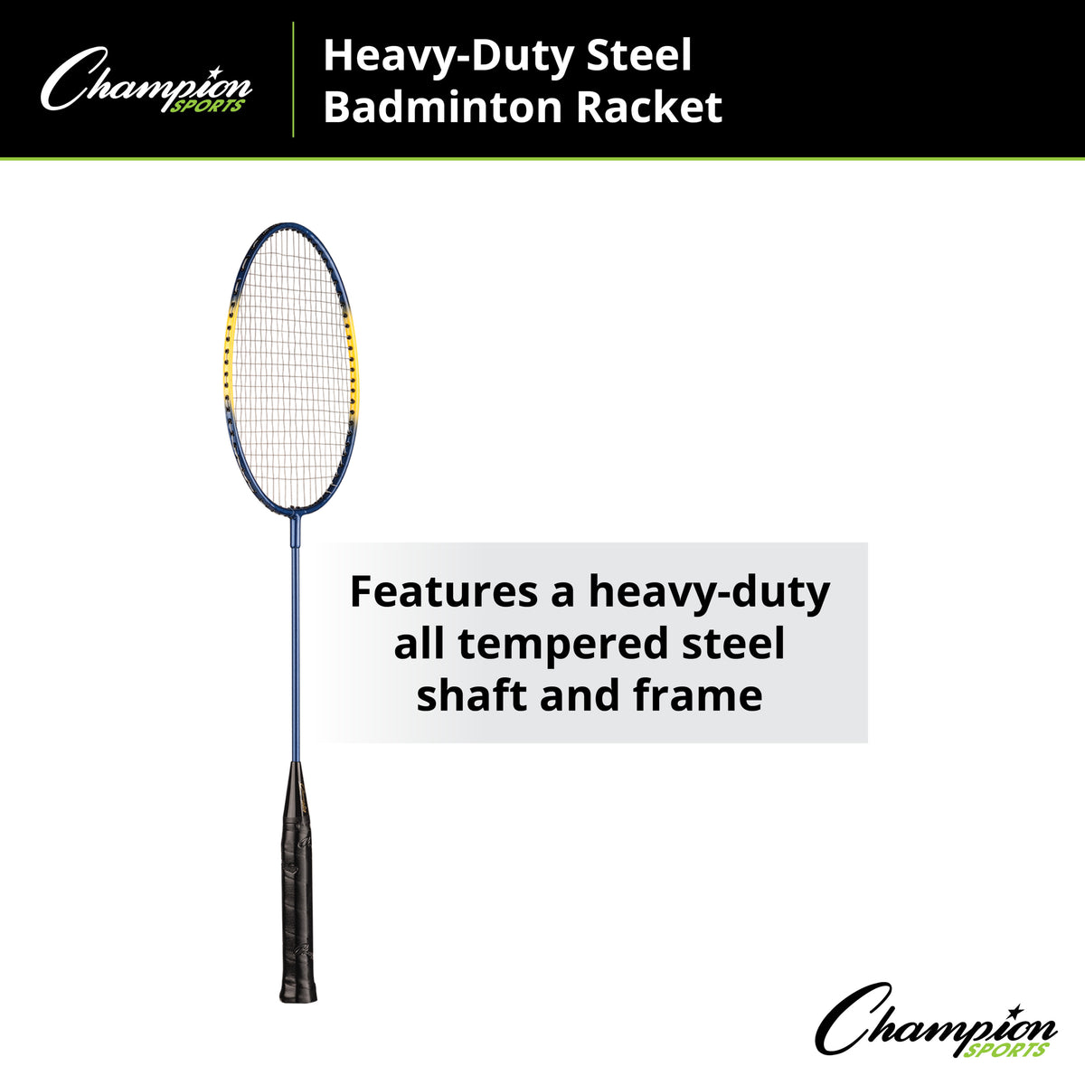 Champion Sports Heavy-Duty Steel Badminton Racket